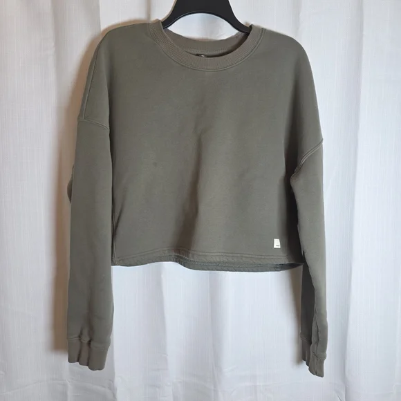 Vuori | L | Restore Crop Crew Pullover Long Sleeve Oregano Sweatshirt VW259 - Picture 3 of 12